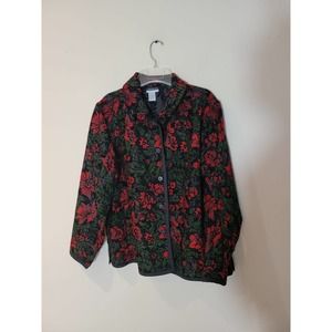 Leslie Fay Women's Holiday Floral Blazer Size Large